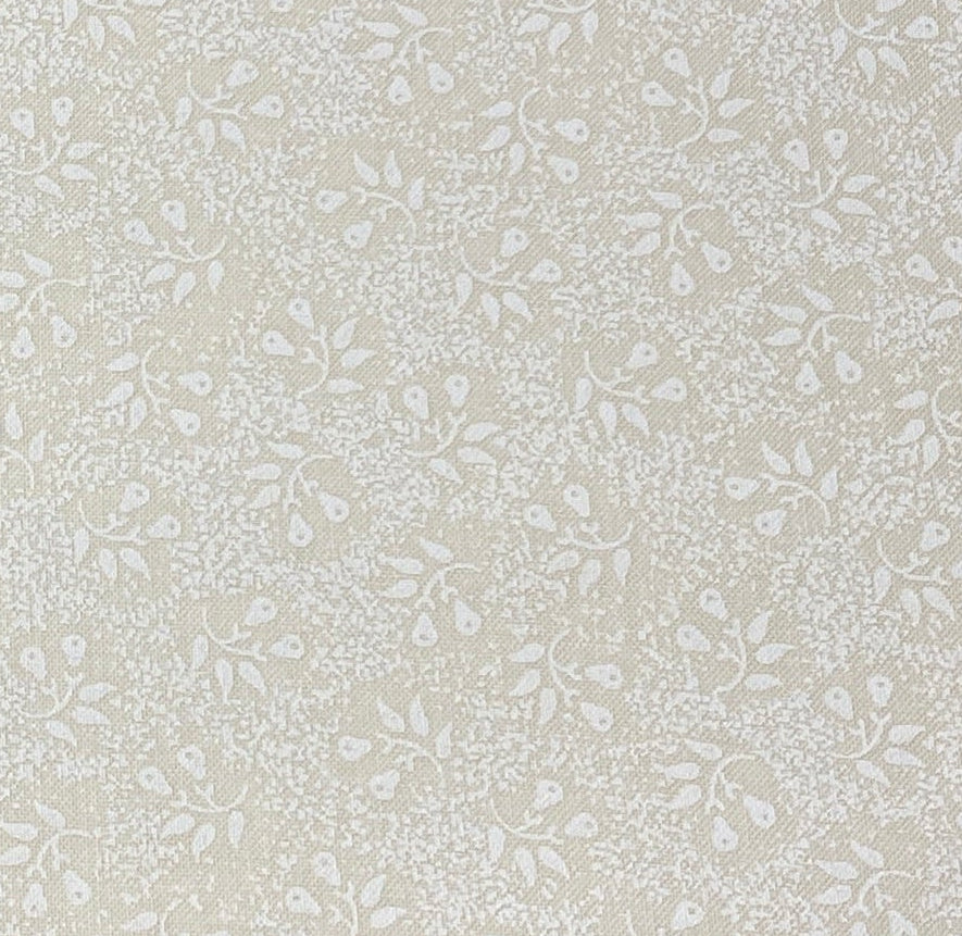 Ecru Quilting Fabric - Small Floral Circle Background Fabric - Sold by the Yard