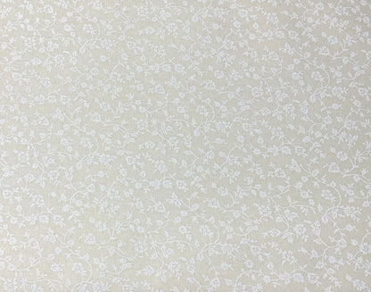 Ecru Quilting Fabric - Small Flower and Vine Background Fabric - Sold by the Yard
