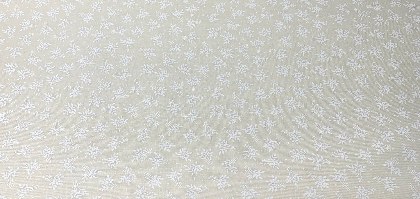 Ecru Quilting Fabric - Sprigs Background Fabric - Sold by the Yard
