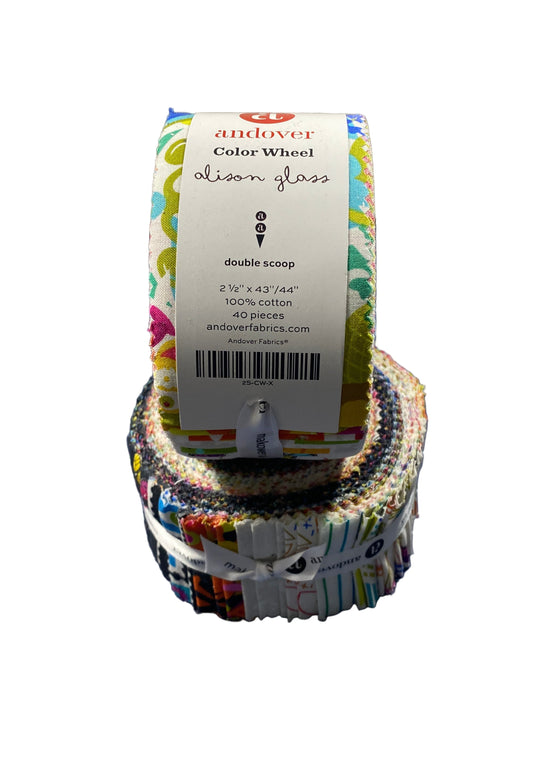 Jelly Roll Quilting Fabrics Color Wheel | Andover - 2 1/2" Strips