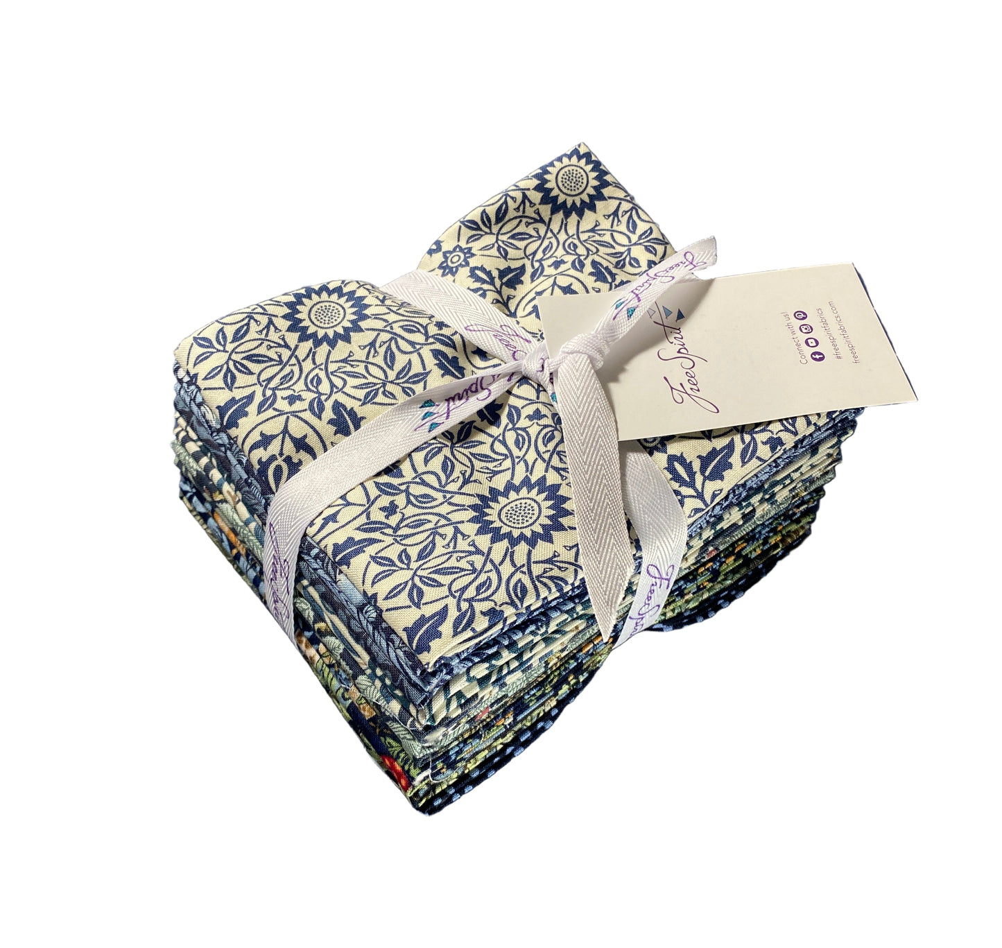 Fabric Fat Quarter Bundle | Delft Quilting Fabrics | 12 Pieces