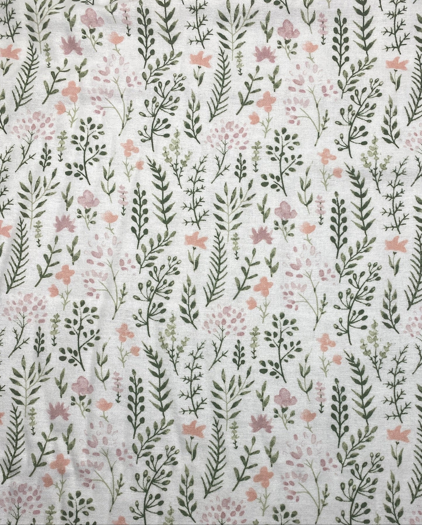 Pink Green Watercolor Floral | Nursery Cotton Flannel | Kate Ward | Springs Creative