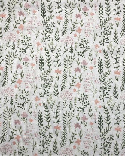 Pink Green Watercolor Floral | Nursery Cotton Flannel | Kate Ward | Springs Creative
