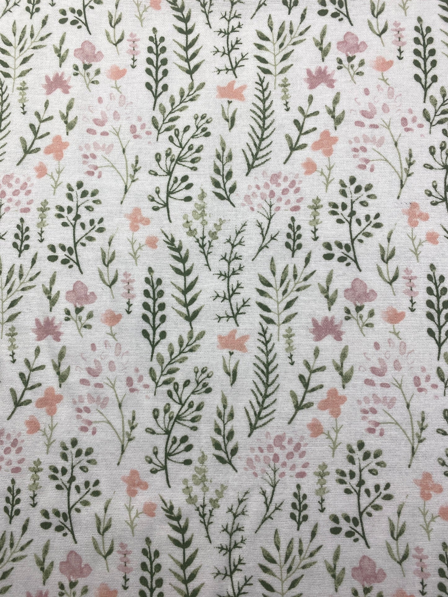 Pink Green Watercolor Floral | Nursery Cotton Flannel | Kate Ward | Springs Creative