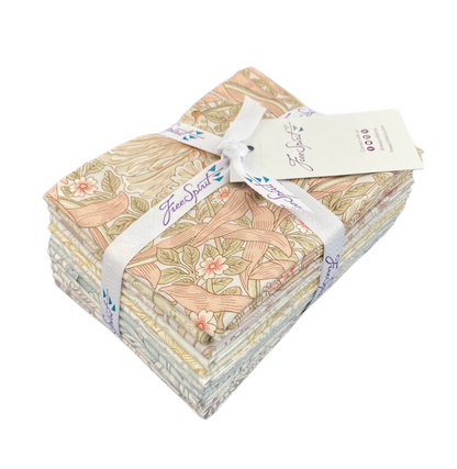Fabric Fat Quarter Bundle | Neutral Free Spirit Quilting Fabrics | 12 Pieces