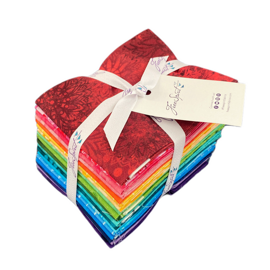 Fabric Fat Quarter Bundle | Sue Penn Textures Free Spirit Quilting Fabrics | 18 Pieces