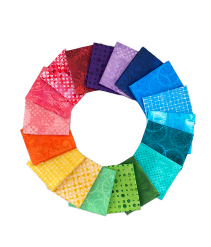 Fabric Fat Quarter Bundle | Sue Penn Textures Free Spirit Quilting Fabrics | 18 Pieces