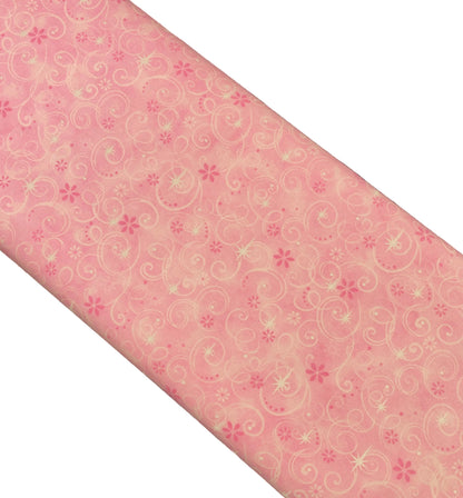 Pink Fairy Swirls Quilting Fabric – Keepsake Calico | 100% Cotton Fabric