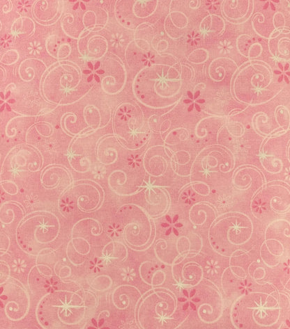 Pink Fairy Swirls Quilting Fabric – Keepsake Calico | 100% Cotton Fabric