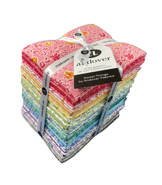 Quilting Fabrics Sweet Things Collection Fat Quarter Bundle | Andover - 32 Pieces