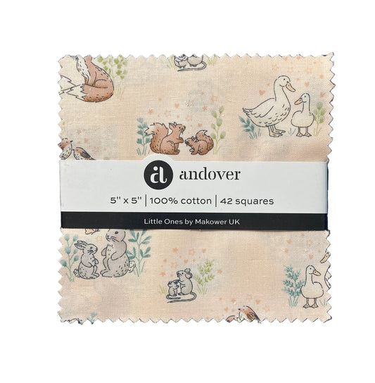 Precut Fabric Charm Pack Little Ones | Andover - 5" Squares | 42 Pieces