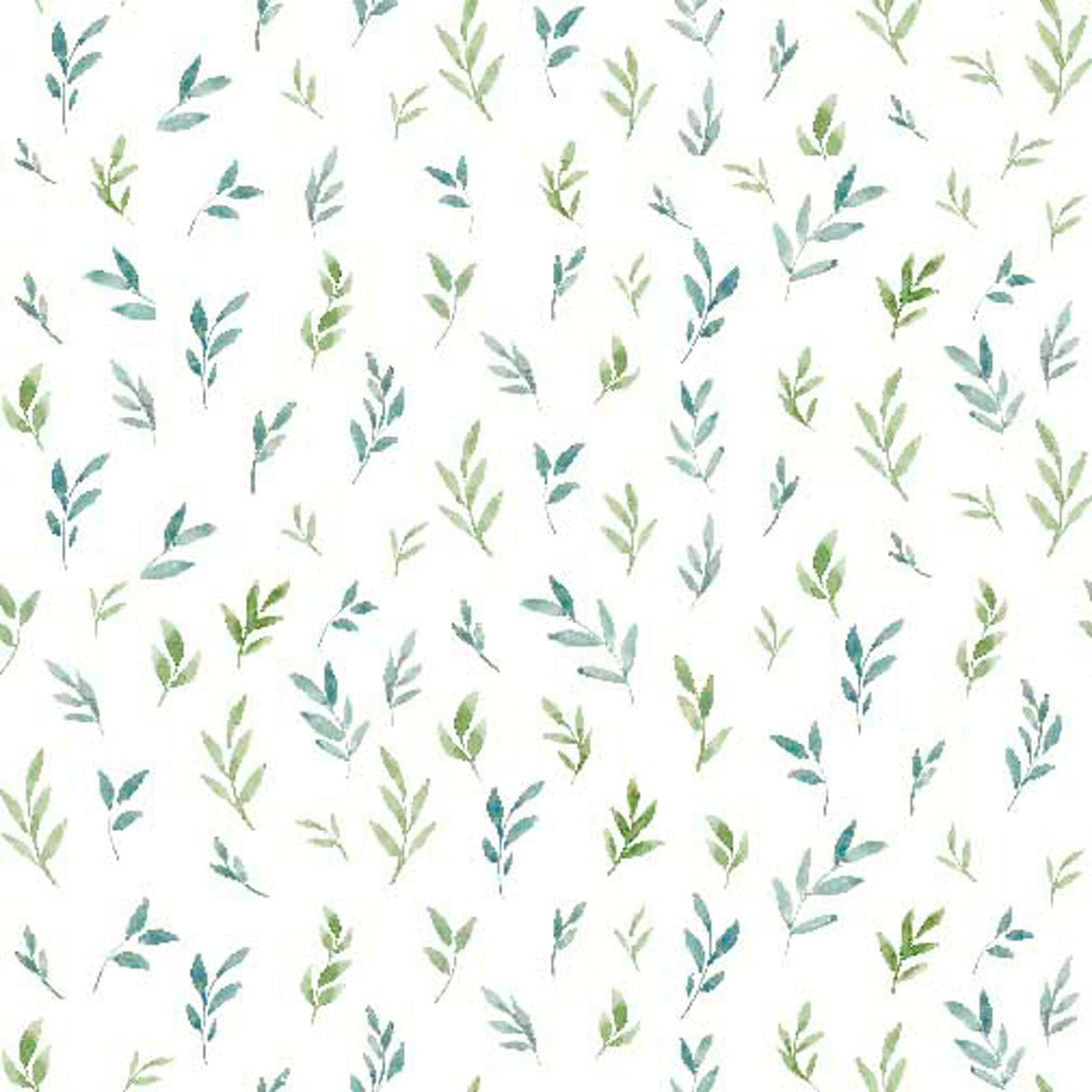 Green Blue Tiny Leaves | Springs Creative Intriguing Mushrooms | 100% Cotton Quilting Fabric