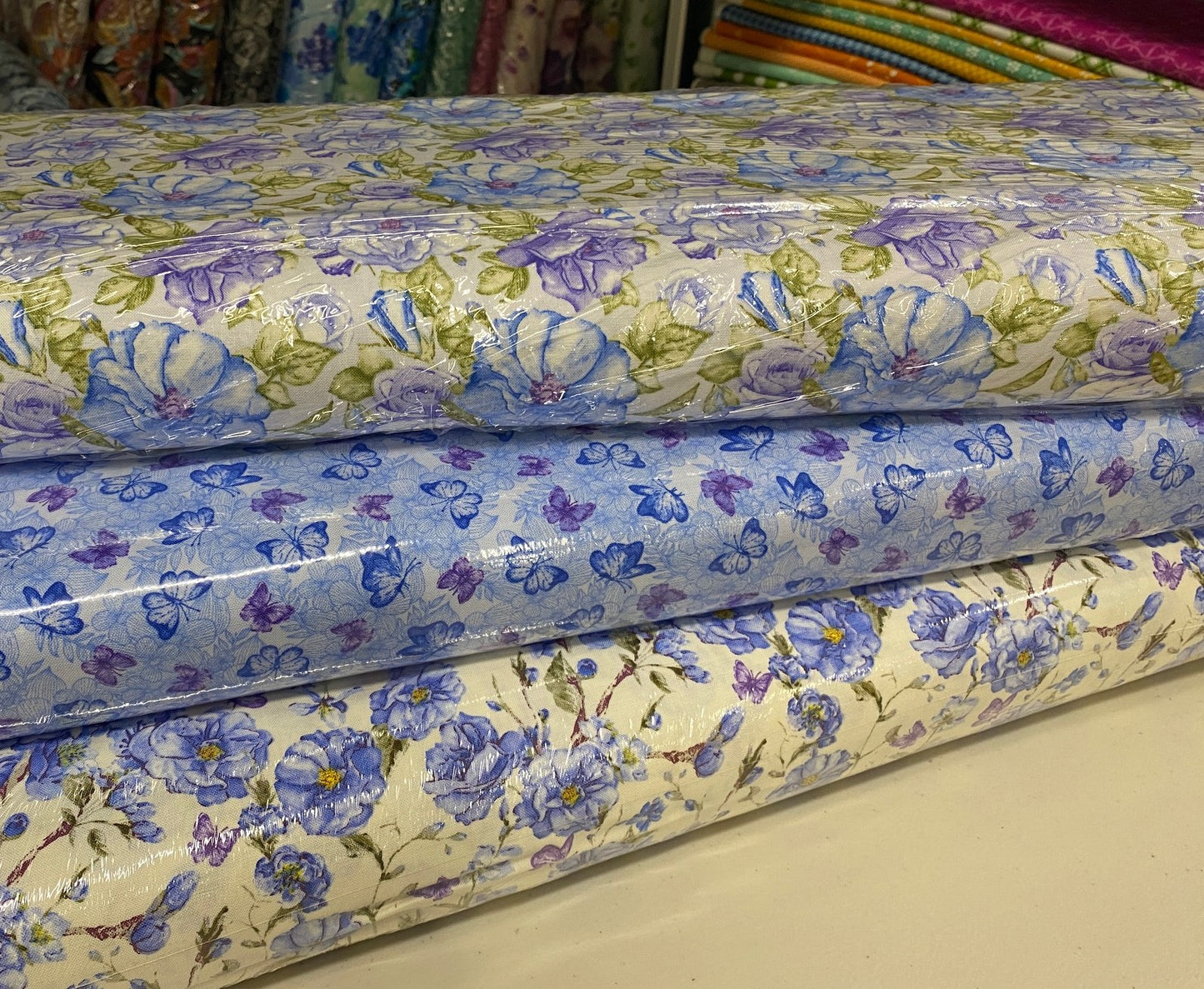 Floral Quilt Fabric from Judy's Bloom Collection by Eleanor Burns for Benartex 6 Yard Bundle - Blue