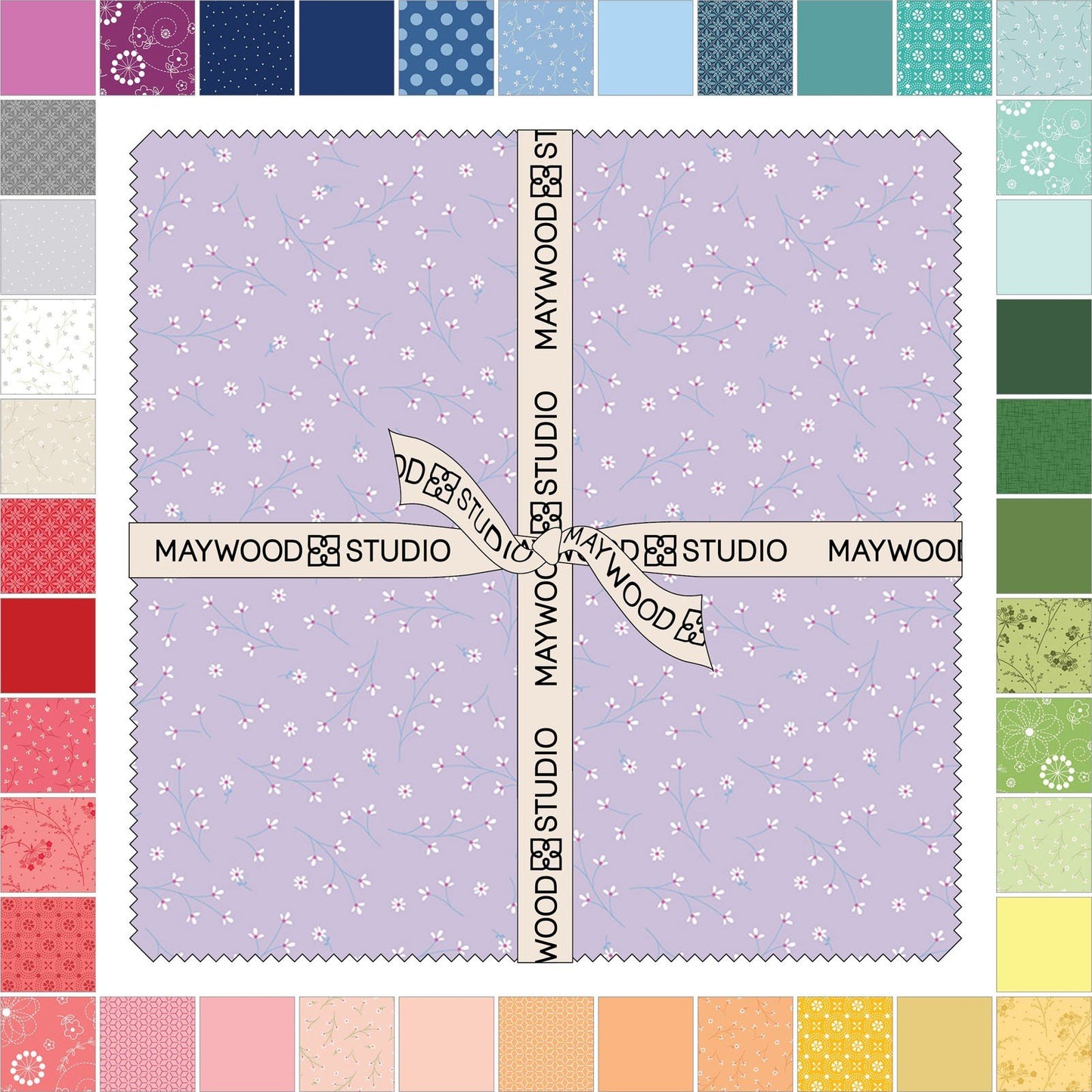 Kimberbell Medley Fabric Layer Cake for Maywood Studio - 42 - 10" Quilt Fabric Squares - 42 Different Fabrics