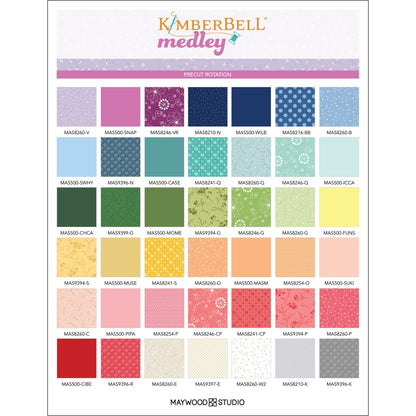 Kimberbell Medley Fabric Layer Cake for Maywood Studio - 42 - 10" Quilt Fabric Squares - 42 Different Fabrics