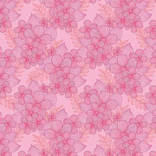 43-44" Wide LACE ROSE Floral Quilt Fabric from Judy's Bloom Collection by Eleanor Burns for Benartex - Sold by the Yard