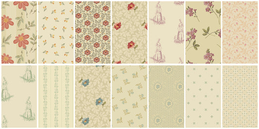 Precut Fabric Fat Quarter Pack Laundry Line Collection by Laundry Basket Quilts for Andover Fabrics - 24 Fat Quarters