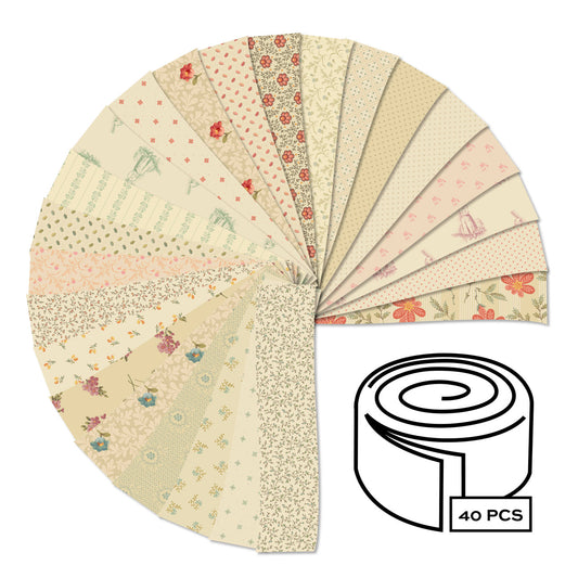 Jelly Roll Quilting Fabrics Laundry Line | Andover - 2 1/2" Strips | 40 Pieces