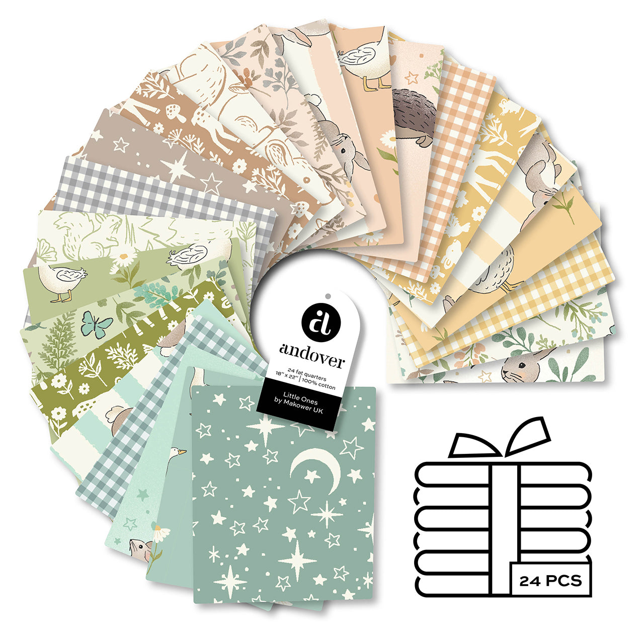 Fat Quarter Bundle Quilting Fabrics Little Ones | Andover | 24 Pieces