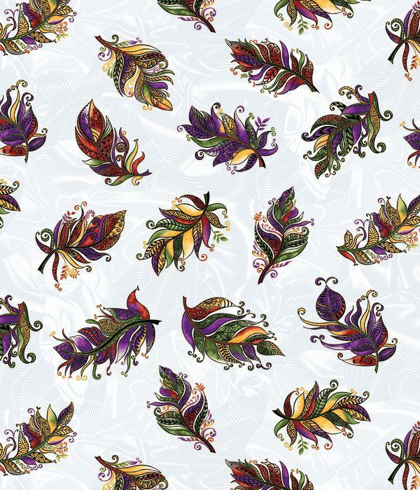 13 Fabric Fat Quarter Bundle - Luminescent Leaves Sunset by Ann Lauer for Benartex Traditions