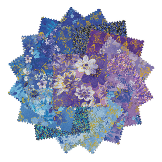 Precut Fabric Charm Pack Metallic Impressions by Kanvas Studio for Benartex Fabrics - 5" Fabric Squares