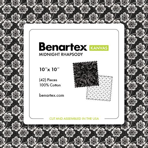 Fabric Layer Cake MIDNIGHT RHAPSODY by Kanvas Studio for Benartex - 10" Squares