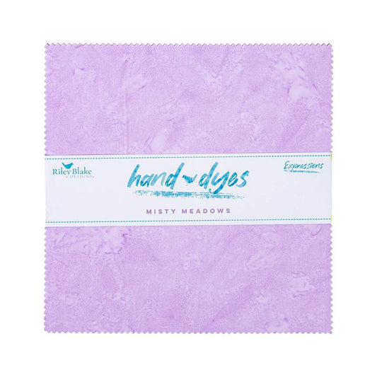 Precut Expressions Batik Fabric Charm Pack - Misty Meadows Hand Dyes by Riley Blake Designs - 5" Fabric Squares