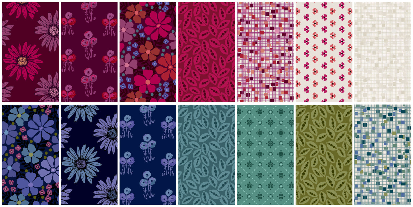 Fat Quarter Bundle Quilt Fabric | Andover Mystic Meadow Collection | 24 Pieces