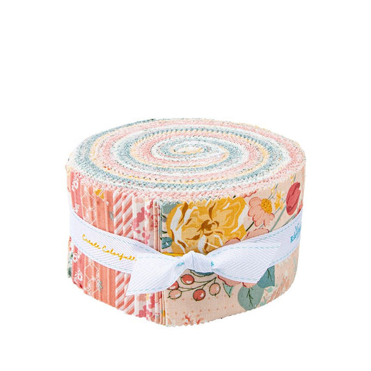 Precut Fabric Jelly Roll New Beginnings by Sandy Gervais for Riley Blake - 2 1/2" Fabric Strips
