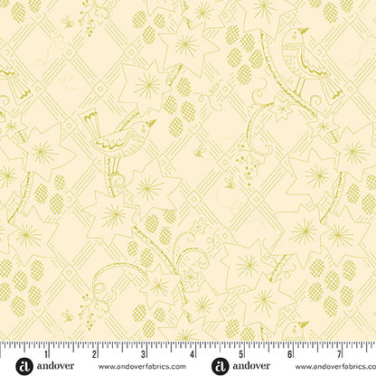 Champagne Quilting Fabric – Noras Garden Andover Collection | 100% Cotton Fabric