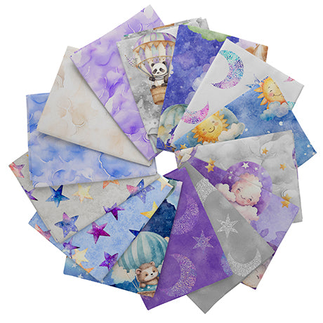Precut Fabric Fat Quarters Oh The Places by Morris Creative Group for QT Fabrics - 14 Fat Quarters