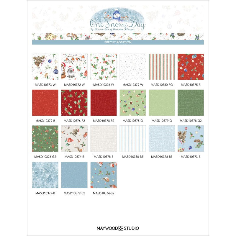 ONE SNOWY DAY By Hannah Dale for Maywood Studio - Fabric Layer Cake 42 - 10" Squares