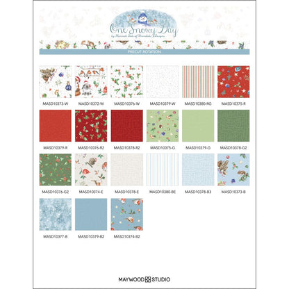 ONE SNOWY DAY By Hannah Dale for Maywood Studio - Fabric Fat Quarter Bundle - 21 Fat Quarters