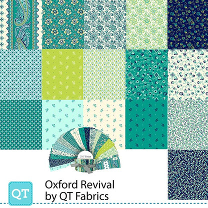 Precut Fabric Jelly Roll Oxford Revival Collection by QT Fabrics - 2 1/2" Strips