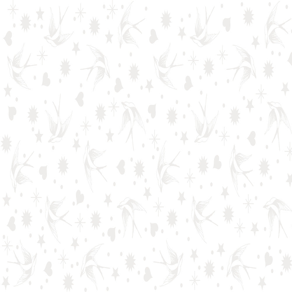 White on White Quilting Fabric | Tula Pink Fairy Flakes True Colors | 100% Cotton Fabric