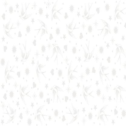 White on White Quilting Fabric | Tula Pink Fairy Flakes True Colors | 100% Cotton Fabric