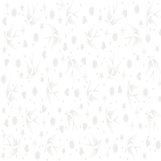White on White Quilting Fabric | Tula Pink Fairy Flakes True Colors | 100% Cotton Fabric