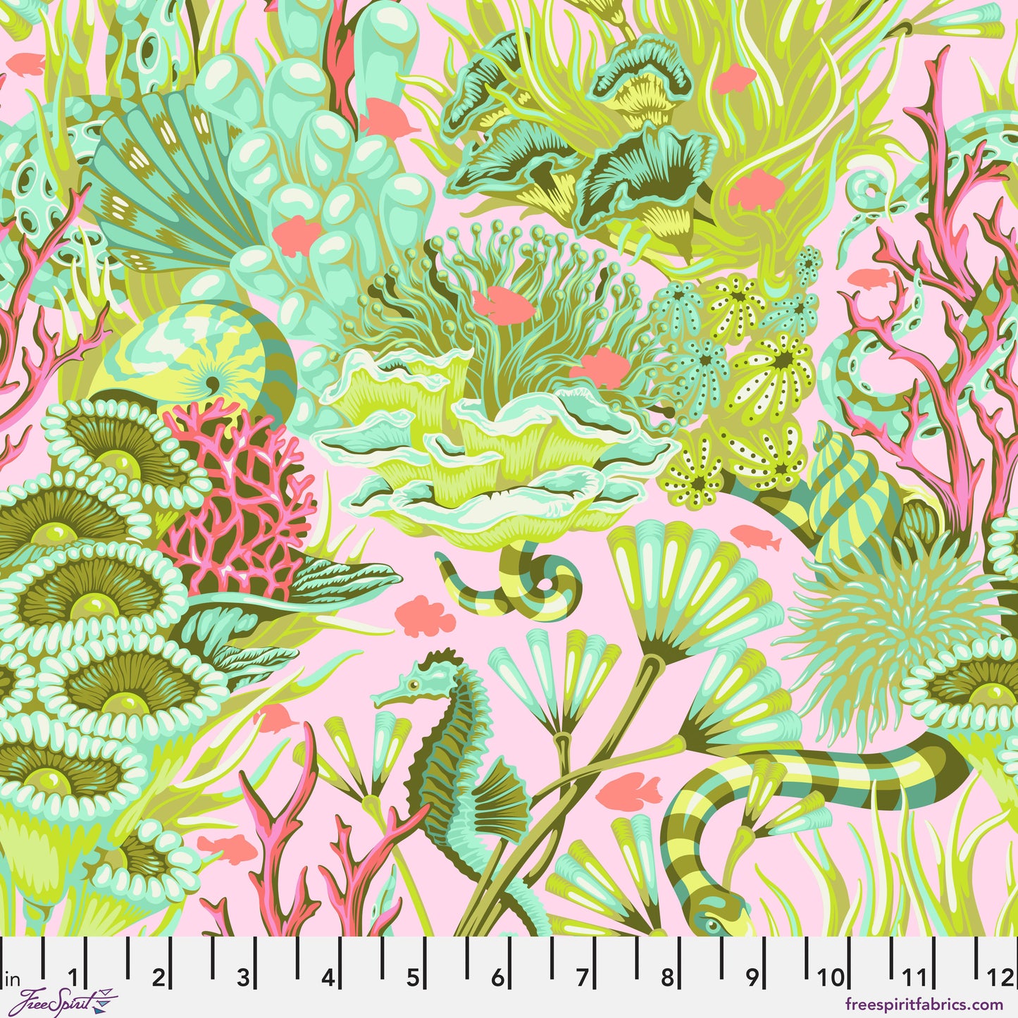 Jelly Roll Quilt Fabric | Tula Pink Coral Reef | 2 1/2" Strips | 40 Pieces