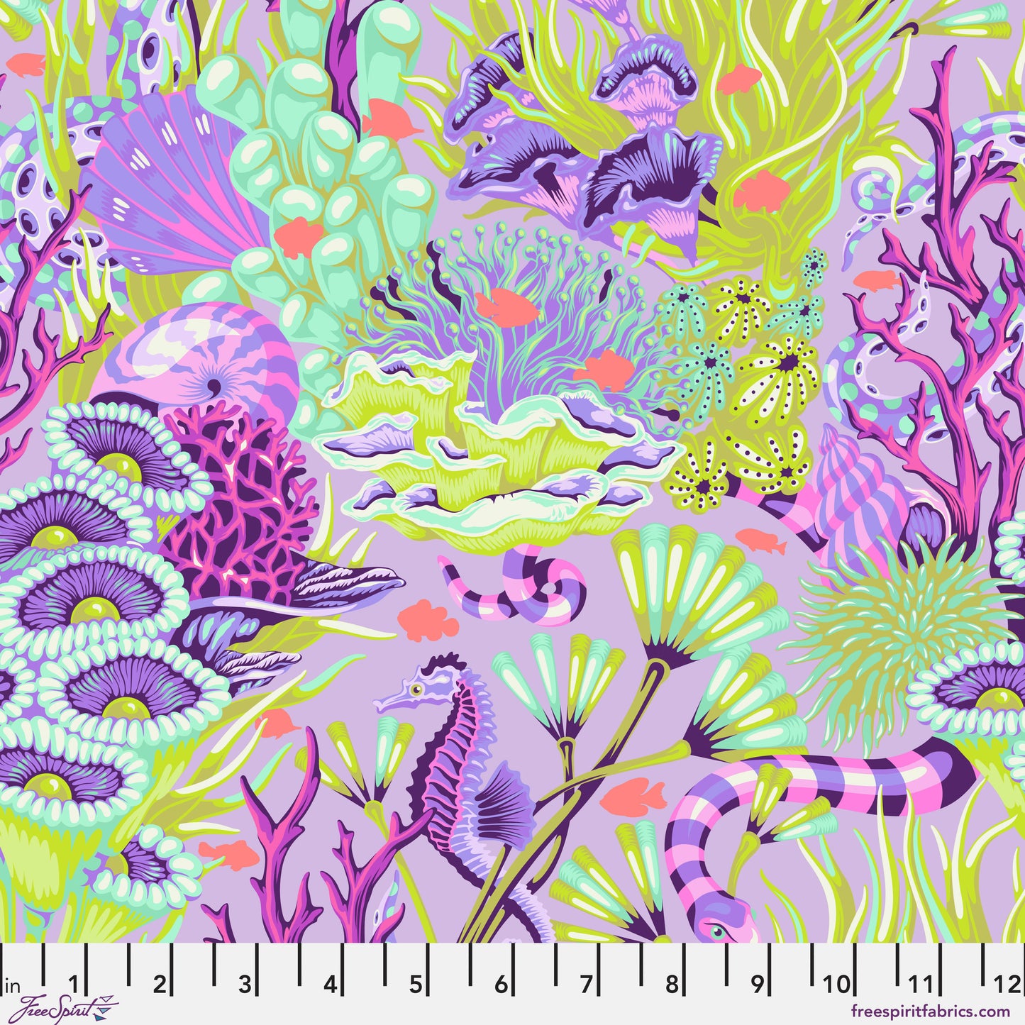 Jelly Roll Quilt Fabric | Tula Pink Coral Reef | 2 1/2" Strips | 40 Pieces