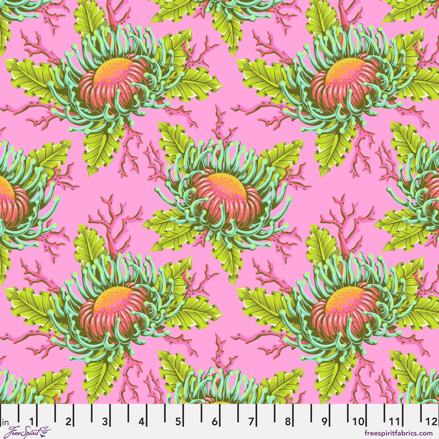 Jelly Roll Quilt Fabric | Tula Pink Coral Reef | 2 1/2" Strips | 40 Pieces