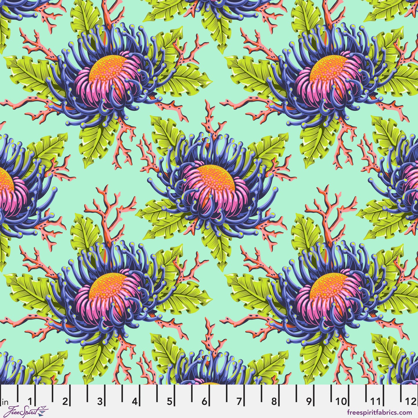 Jelly Roll Quilt Fabric | Tula Pink Coral Reef | 2 1/2" Strips | 40 Pieces