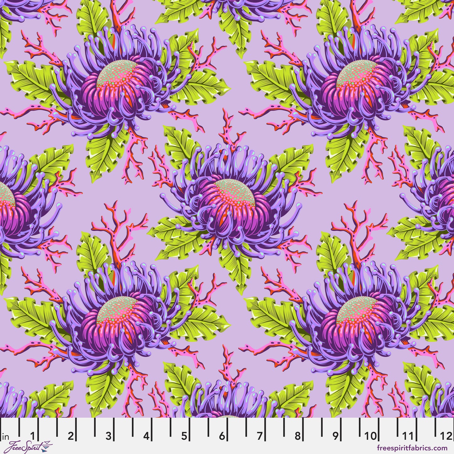 Jelly Roll Quilt Fabric | Tula Pink Coral Reef | 2 1/2" Strips | 40 Pieces