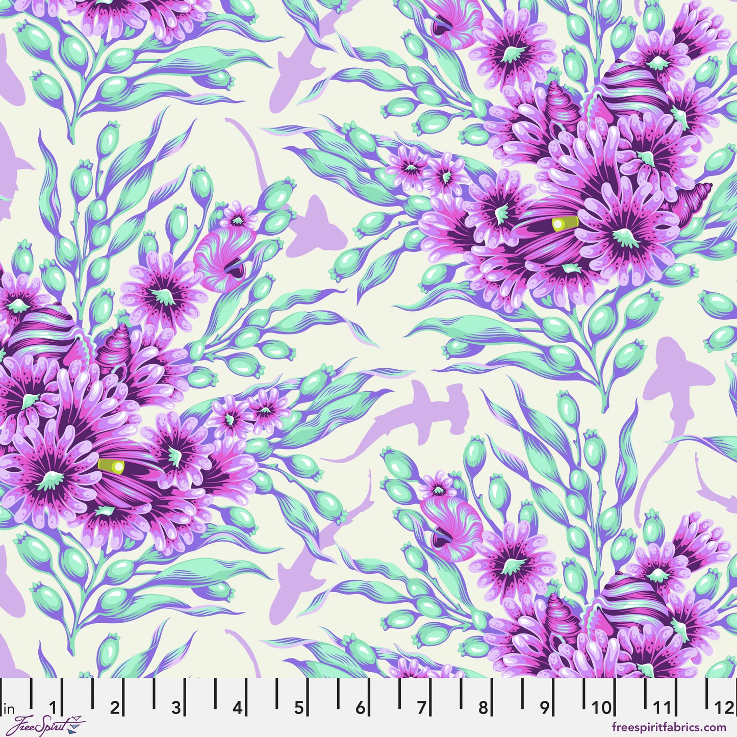 Jelly Roll Quilt Fabric | Tula Pink Coral Reef | 2 1/2" Strips | 40 Pieces