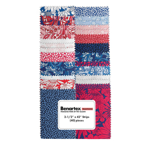 Precut Fabric Jelly Roll Paradise Park Collection by Pat Sloan for Benartex Traditions - 2 1/2" Strips