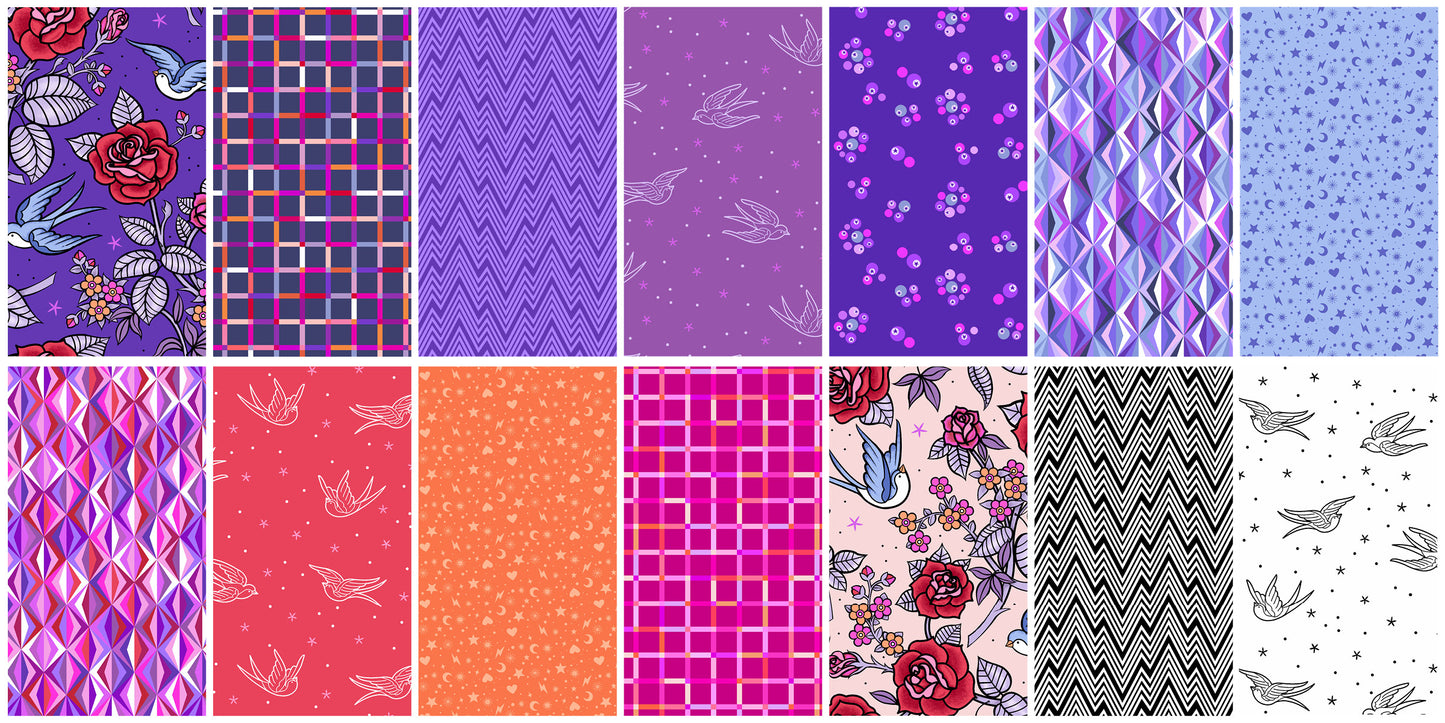 Jelly Roll Quilt Fabric | Andover Perfect Day Collection | 2 1/2" Strips | 40 Pieces