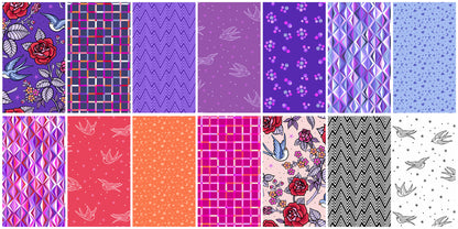 Jelly Roll Quilt Fabric | Andover Perfect Day Collection | 2 1/2" Strips | 40 Pieces