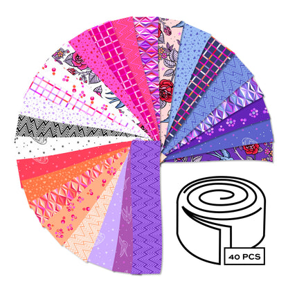 Jelly Roll Quilt Fabric | Andover Perfect Day Collection | 2 1/2" Strips | 40 Pieces