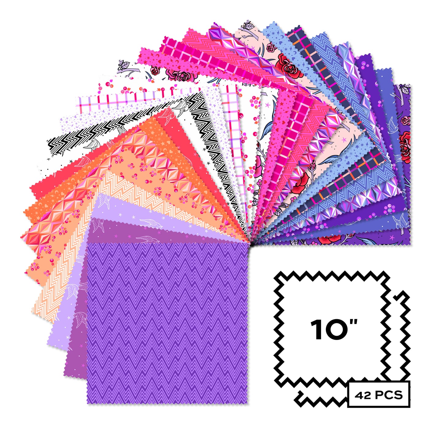 Layer Cake Quilt Fabric | Andover Perfect Day Collection | 10" Squares | 42 Pieces