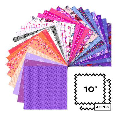 Layer Cake Quilt Fabric | Andover Perfect Day Collection | 10" Squares | 42 Pieces