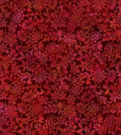 Crimson Floral Blender | In The Beginning Prism II Collection | 100% Cotton Quilting Fabric
